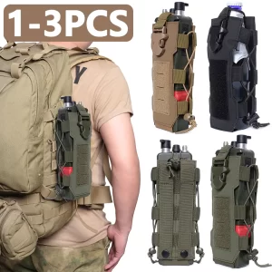 1-3Pcs Tactical Molle Water Bottle Pouch Bag Military Outdoor Travel Hiking Drawstring Water Bottle Holder Kettle Carrier Bag